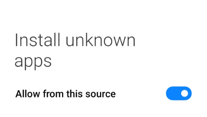 Allow unknown sources